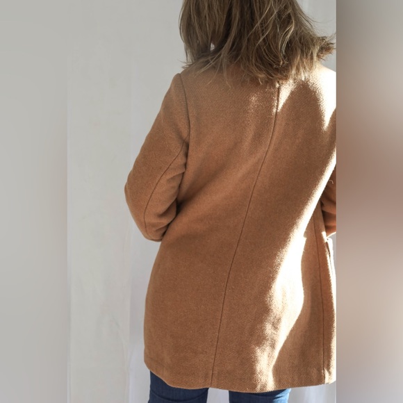 NWOT Cleo Brown & Black Two Tone Black and Tan Wool Blend Women’s Coat - Picture 4 of 11